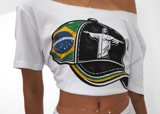 Brasil off-shoulder Tee